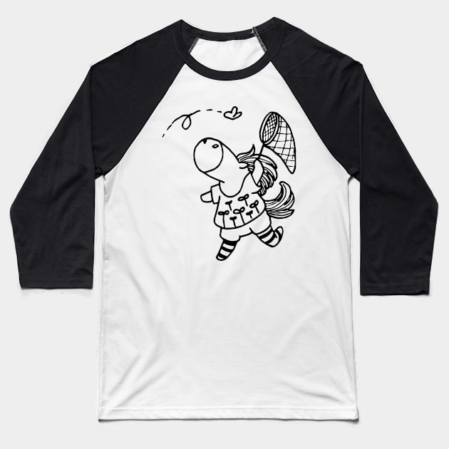 Hand Drawn Cute Animals Baseball T-Shirt by Wanderer Bat